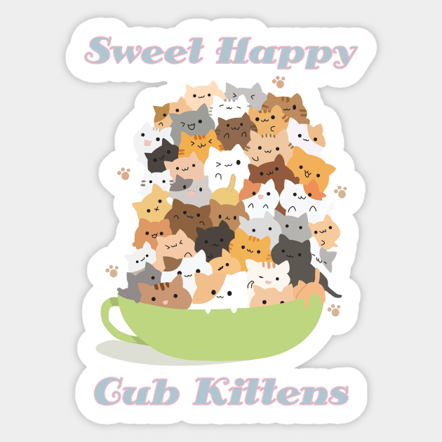 Sweet Happy Cub Kittens Sticker by Ketchup